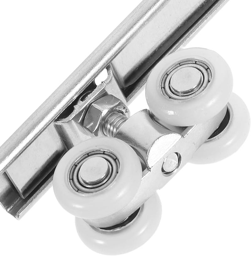 2Pcs Metal Sliding Track Wheels Quiet Roller With Screws For Glass Wood Wardrobe Doors - Image 3